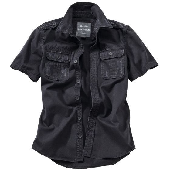 Surplus camicia a maniche corte vintage Raw in nero