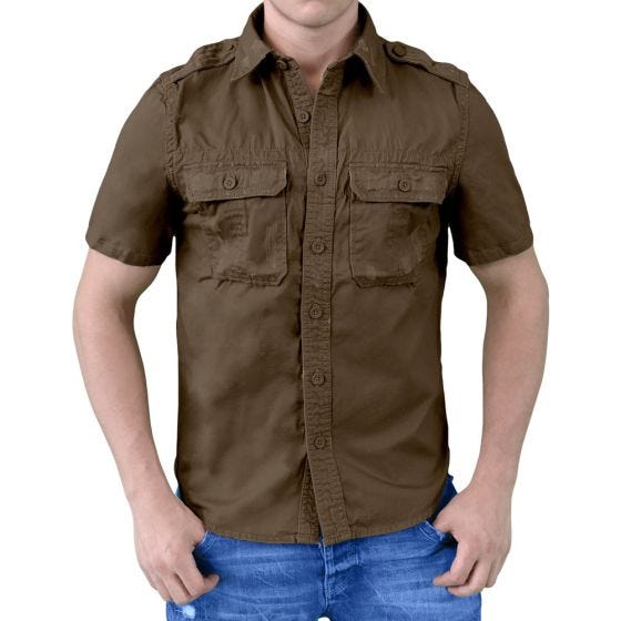 Surplus camicia a maniche corte vintage Raw in marrone