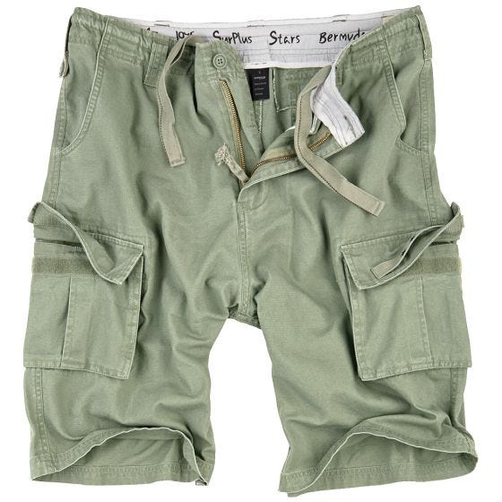 Surplus pantaloni bermuda Stars in verde oliva chiaro