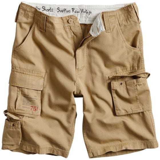 Surplus pantaloni corti Trooper in beige effetto slavato