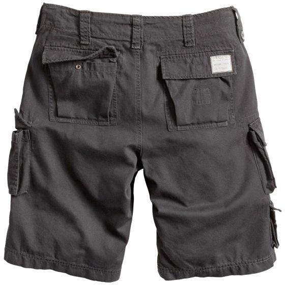 Surplus pantaloni corti Trooper in nero effetto slavato