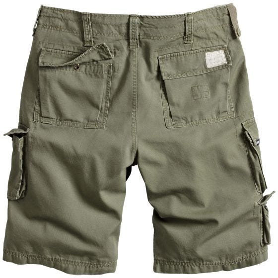 Surplus pantaloni corti Trooper in verde oliva effetto slavato