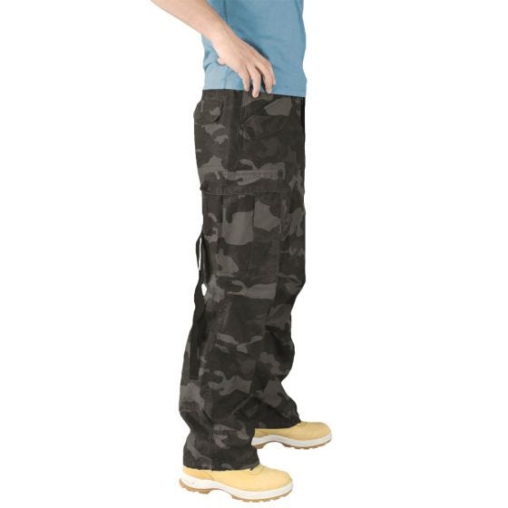 Surplus pantaloni Vintage Fatigues in Black Camo