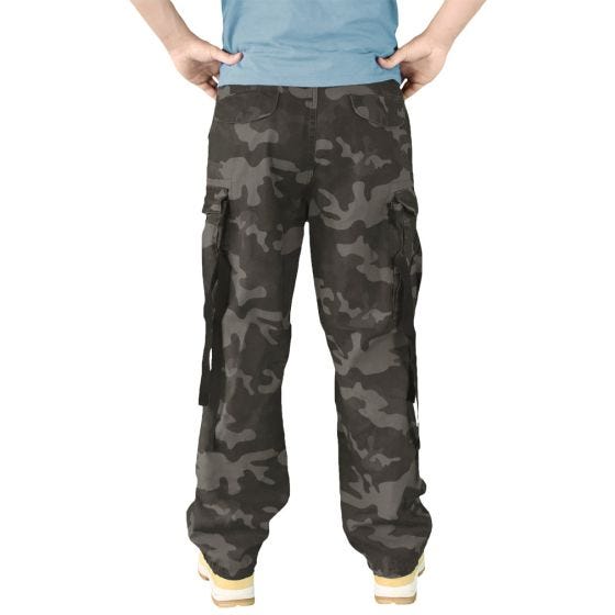 Surplus pantaloni Vintage Fatigues in Black Camo