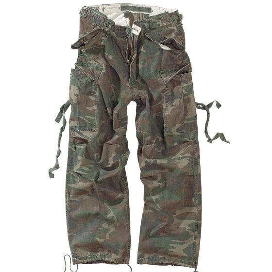 Surplus pantaloni Vintage Fatigues in Woodland