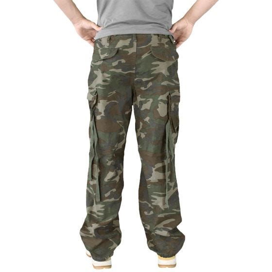 Surplus pantaloni Vintage Fatigues in Woodland