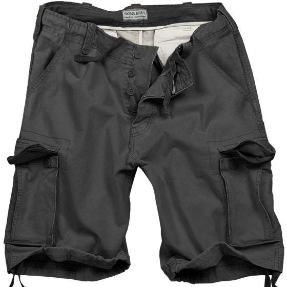 Surplus shorts vintage effetto slavato in nero
