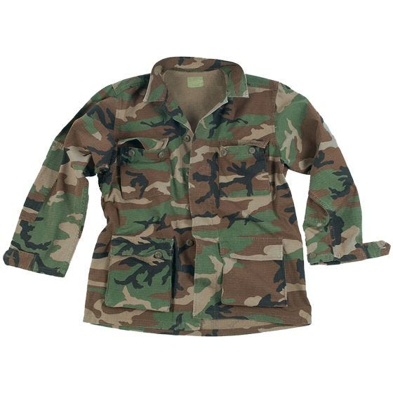 Teesar camicia BDU in ripstop prelavato in Woodland
