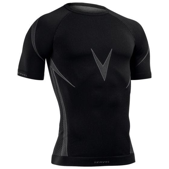 Tervel maglia a maniche corte Optiline in nero / grigio